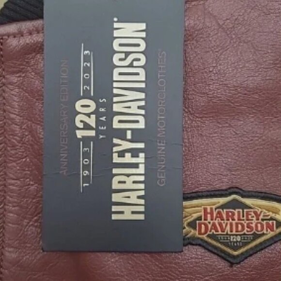 Harley-Davidson 120th Anniversary Mens Sz 2XL Dark Red Leather Jacket 97035-23VM - Picture 5 of 7